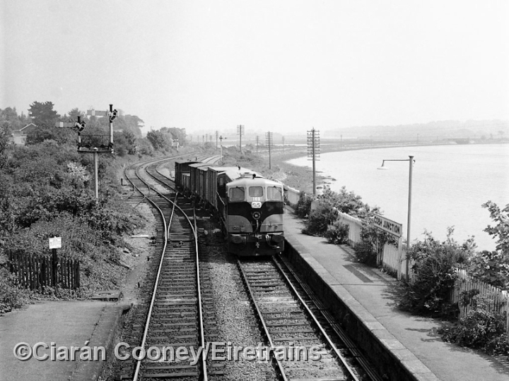 CobhJunction_20090722_004_CC_JA.jpg - At the east end of Cobh Junction 141 Class loco No.168 comes off the Youghal line with a short goods heading for Cork in 1978. At this time the junction was of double track.  ©Jonathan M.Allen